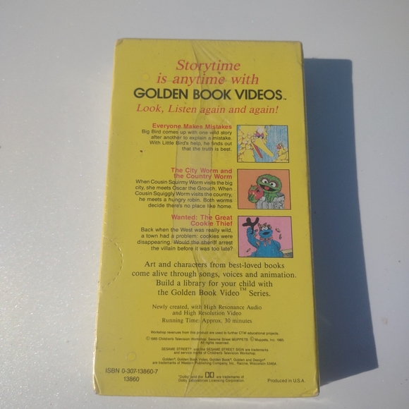 🎁 🆕 sesame Street a golden book video VHS sealed - Picture 2 of 4